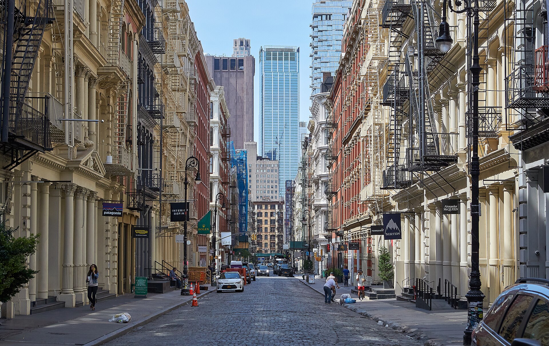 Greene Street in SoHo, looking north between Spring and Prince.