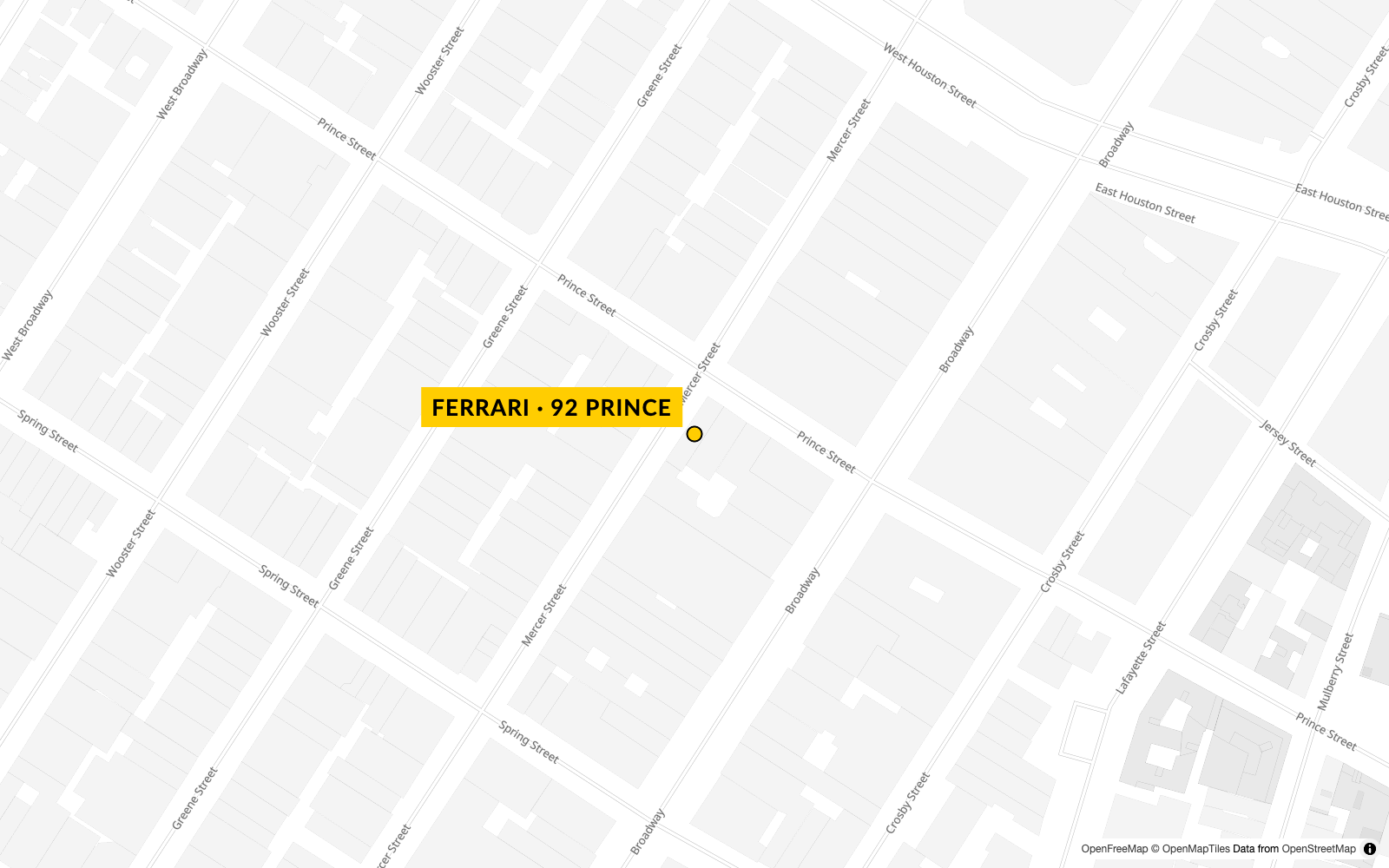 Rova editorial location map showing 92 Prince Street.